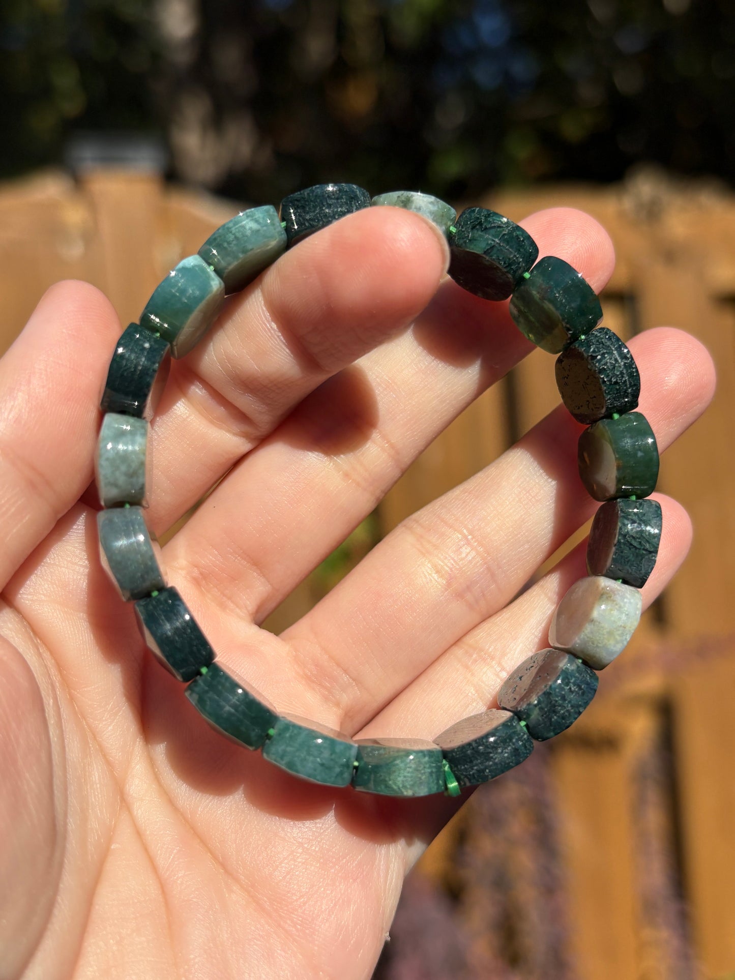 Moss Agate Soft Bangle