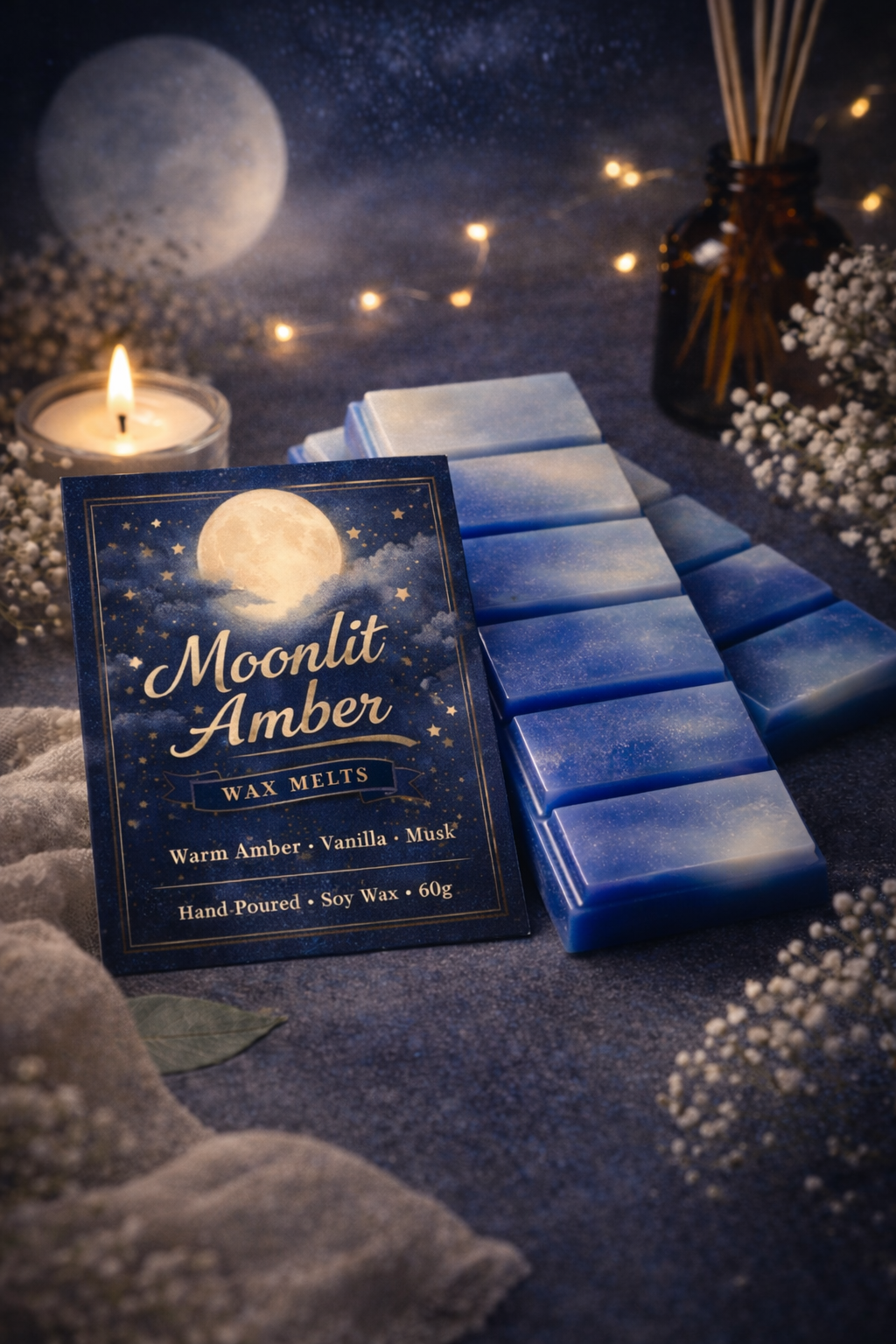 Moonlit Amber Wax Melt - Snap Bar