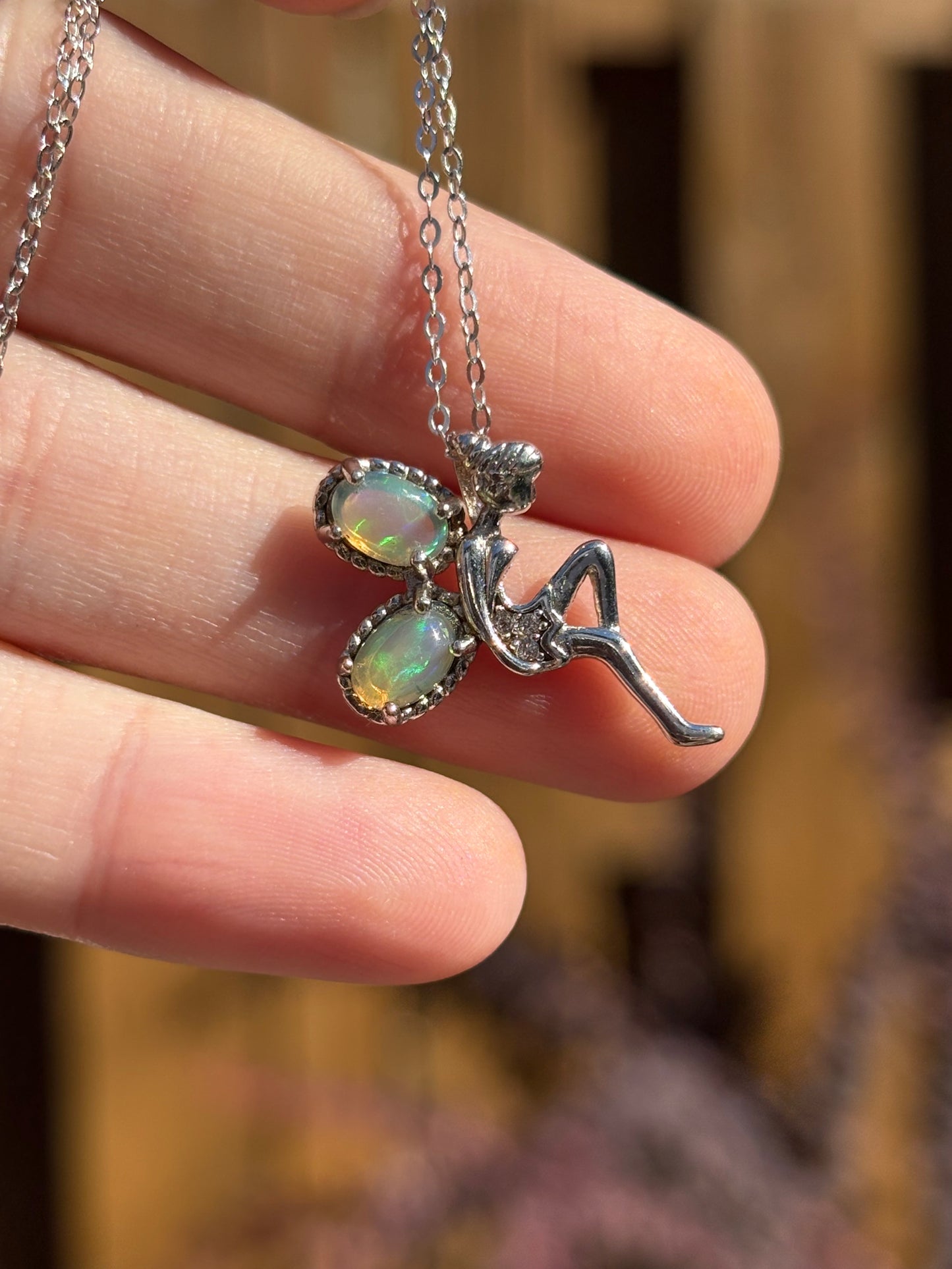 Fairy Opal Sterling Silver Necklace