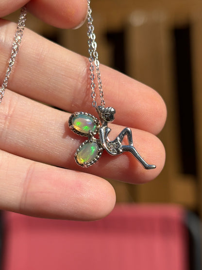 Fairy Opal Sterling Silver Necklace