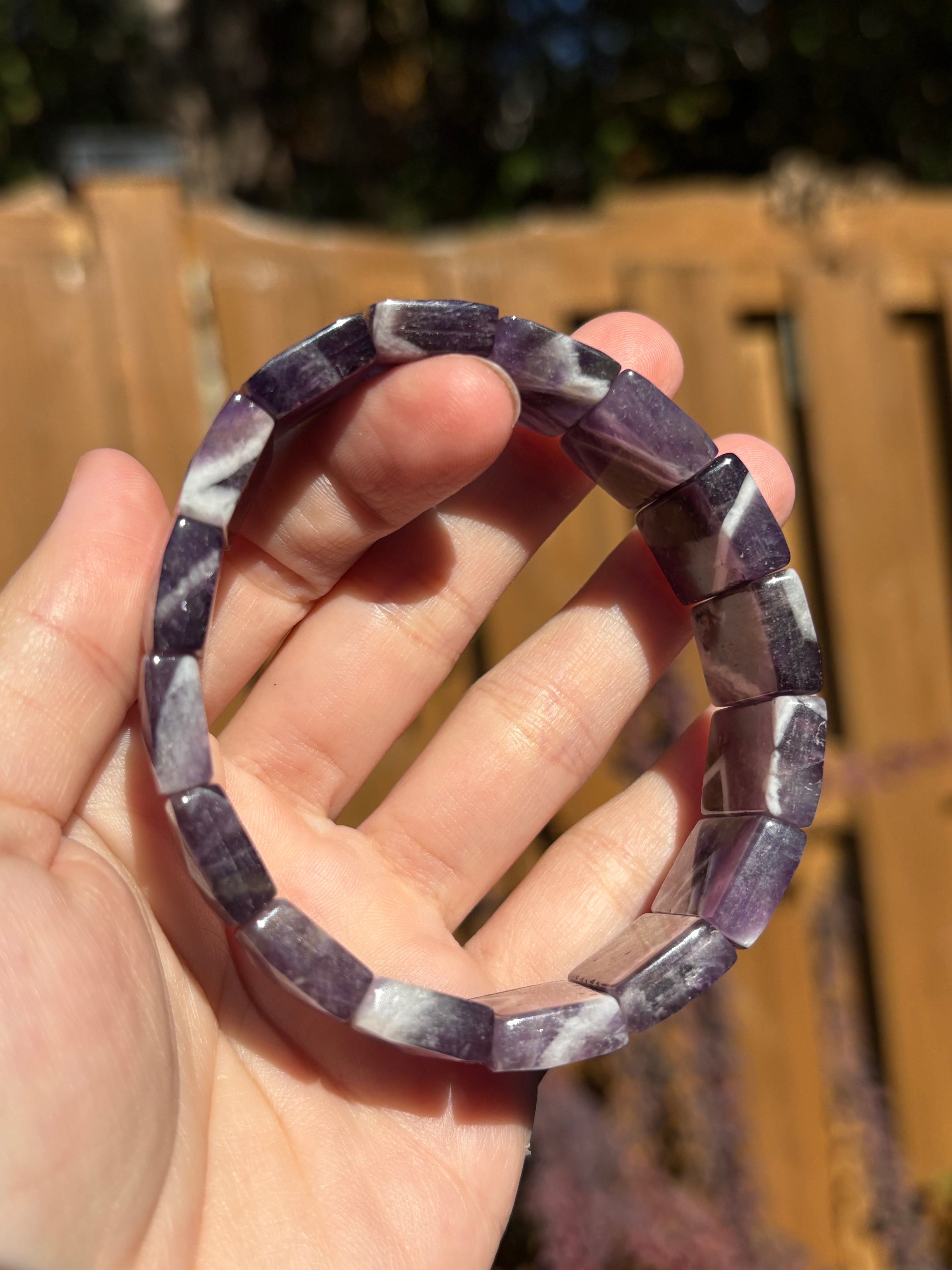 Chevron Amethyst Bangle