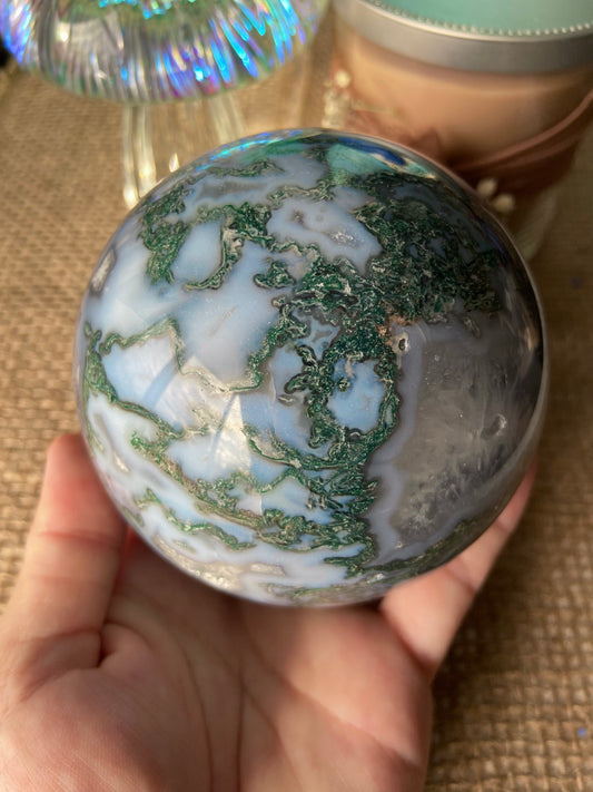 Large Moss Agate Sphere