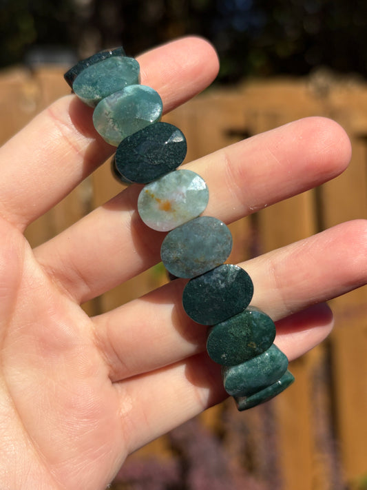 Moss Agate Soft Bangle