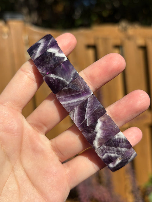 Chevron Amethyst Bangle