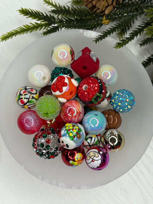 Christmas/Winter Mix - Beadable Pen Beads 70g